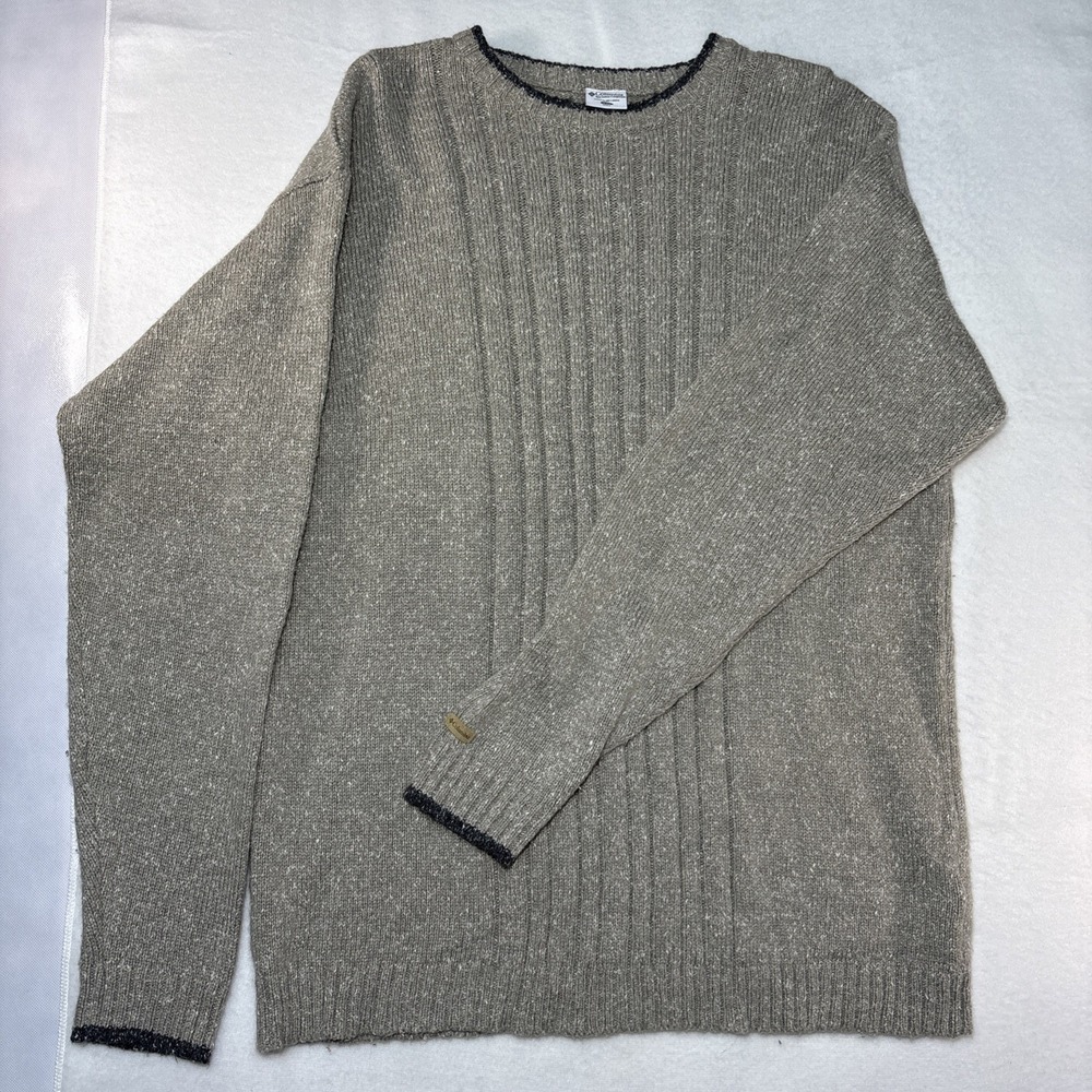 Columbia Sportswear Sweater Men XXL Gray Ribbed Knit Crew Neck‎ Pullover 2XL VTG